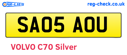 SA05AOU are the vehicle registration plates.
