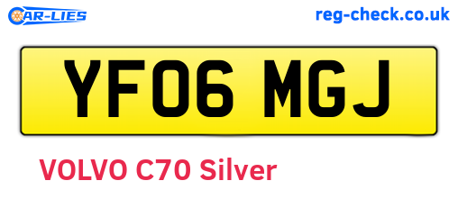 YF06MGJ are the vehicle registration plates.