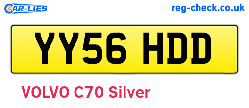 YY56HDD are the vehicle registration plates.