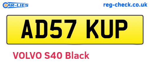 AD57KUP are the vehicle registration plates.