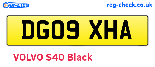 DG09XHA are the vehicle registration plates.