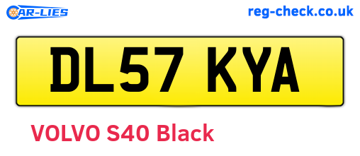 DL57KYA are the vehicle registration plates.