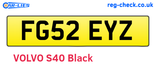 FG52EYZ are the vehicle registration plates.