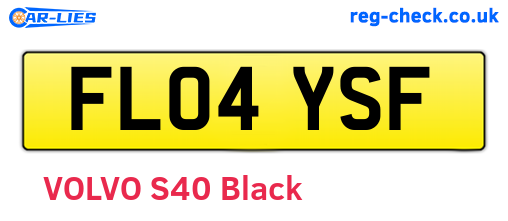 FL04YSF are the vehicle registration plates.