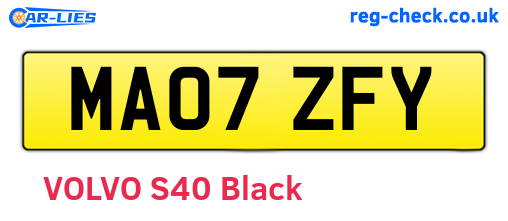 MA07ZFY are the vehicle registration plates.