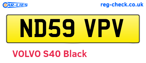 ND59VPV are the vehicle registration plates.