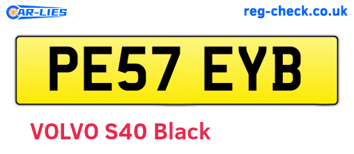 PE57EYB are the vehicle registration plates.