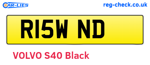 R15WND are the vehicle registration plates.