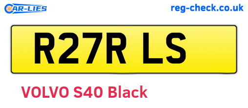 R27RLS are the vehicle registration plates.
