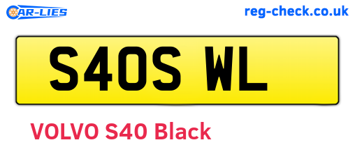 S40SWL are the vehicle registration plates.