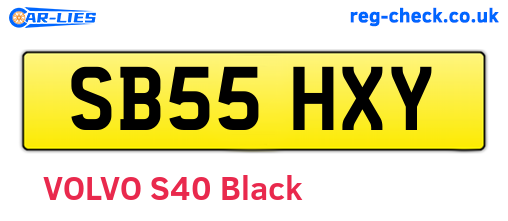 SB55HXY are the vehicle registration plates.