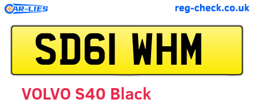 SD61WHM are the vehicle registration plates.