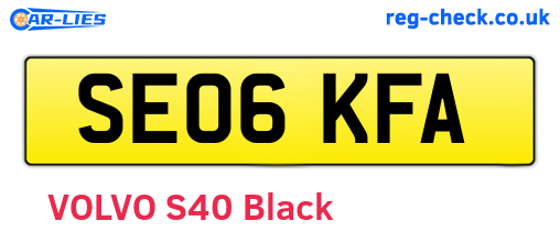 SE06KFA are the vehicle registration plates.