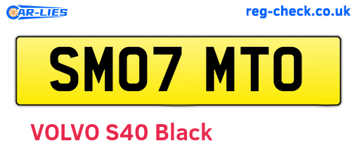SM07MTO are the vehicle registration plates.