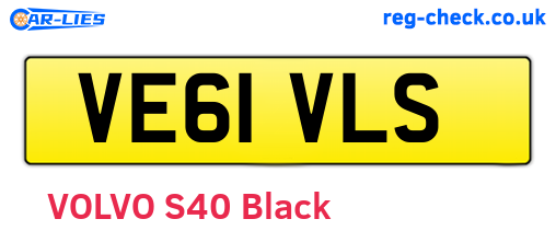 VE61VLS are the vehicle registration plates.