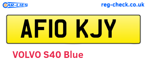 AF10KJY are the vehicle registration plates.