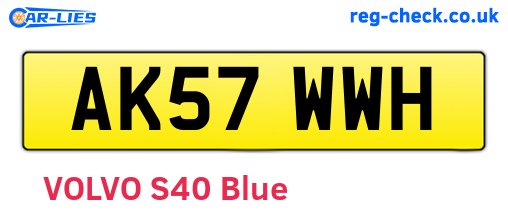 AK57WWH are the vehicle registration plates.