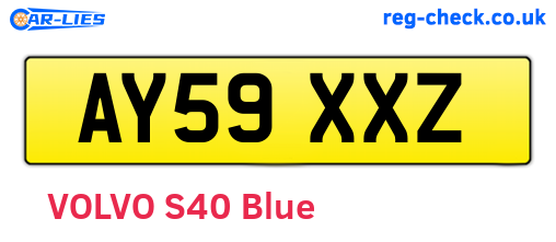 AY59XXZ are the vehicle registration plates.