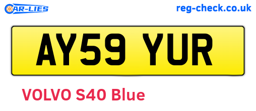 AY59YUR are the vehicle registration plates.