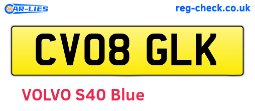 CV08GLK are the vehicle registration plates.