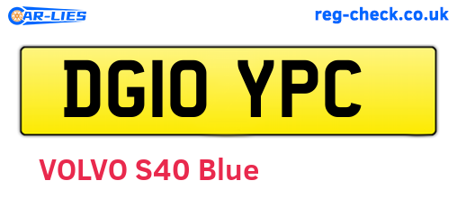 DG10YPC are the vehicle registration plates.