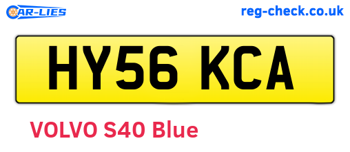 HY56KCA are the vehicle registration plates.