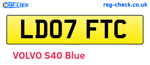 LD07FTC are the vehicle registration plates.