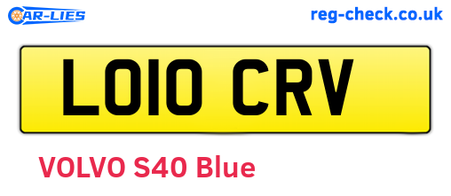 LO10CRV are the vehicle registration plates.