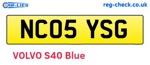 NC05YSG are the vehicle registration plates.