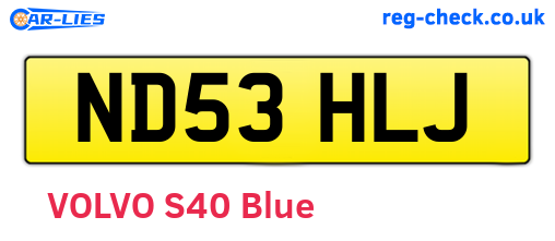 ND53HLJ are the vehicle registration plates.