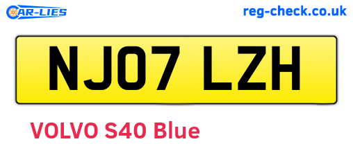 NJ07LZH are the vehicle registration plates.
