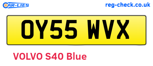 OY55WVX are the vehicle registration plates.
