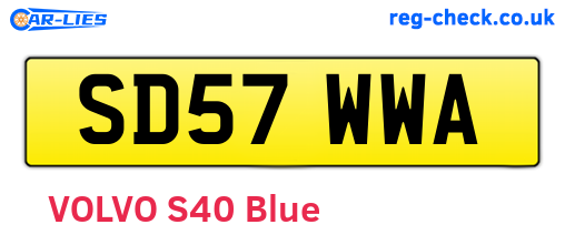 SD57WWA are the vehicle registration plates.