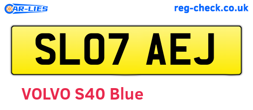 SL07AEJ are the vehicle registration plates.