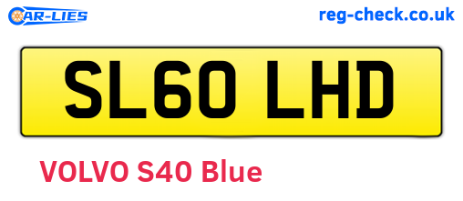 SL60LHD are the vehicle registration plates.