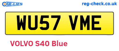 WU57VME are the vehicle registration plates.