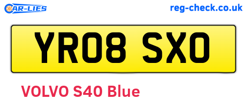YR08SXO are the vehicle registration plates.