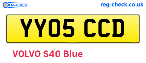YY05CCD are the vehicle registration plates.
