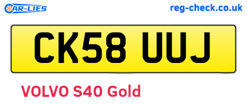 CK58UUJ are the vehicle registration plates.