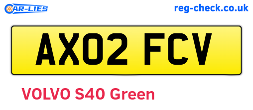AX02FCV are the vehicle registration plates.