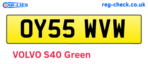OY55WVW are the vehicle registration plates.