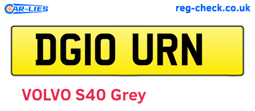 DG10URN are the vehicle registration plates.