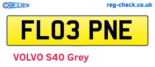 FL03PNE are the vehicle registration plates.