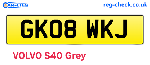 GK08WKJ are the vehicle registration plates.