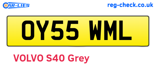 OY55WML are the vehicle registration plates.