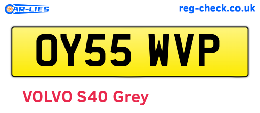 OY55WVP are the vehicle registration plates.