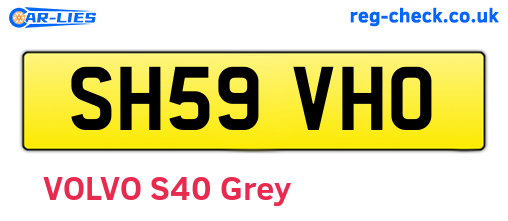 SH59VHO are the vehicle registration plates.