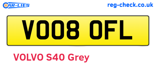 VO08OFL are the vehicle registration plates.