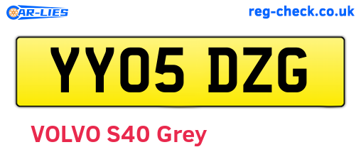 YY05DZG are the vehicle registration plates.