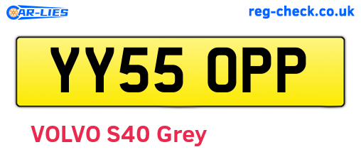 YY55OPP are the vehicle registration plates.